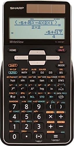 Image of Sharp EL-W516TBSL 16-Digit Advanced Scientific Calculator with WriteView 4 Line Display, Battery and Solar Hybrid Powered LCD Display, Black & White, Black and Silver, Model Number: ELW516TBSL
