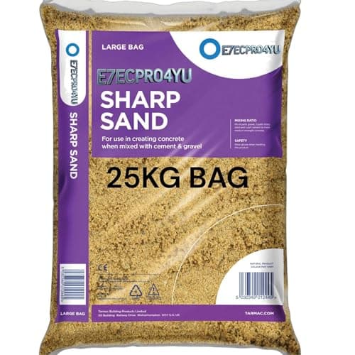 Image of Sharp Sand, Construction and Landscaping, 25KG Major Bag, Natural Product, Suitable For Screeding And Rendering For Laying Slab And Block Work (5 BAGS 125KG)
