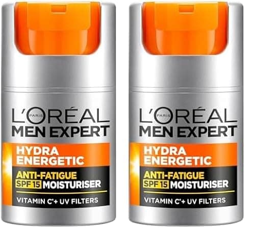 Image of L’Oréal Paris men expert SPF 15 Hydra Energetic Anti Fatigue Moisturiser, White, 50 ml (Pack of 2)