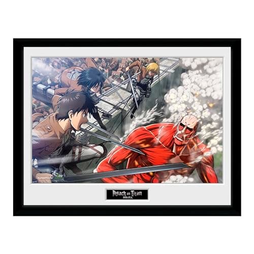 Image of GB eye Attack On Titan Fight Scene 30 x 40cm Framed Collector Print