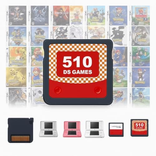 Image of ZHAOX 510 DS Super Combo Cartridge for DS, NDS, NDSL, NDSi, 3DS XL – 510+ Games All-in-One Retro Handheld Game Card