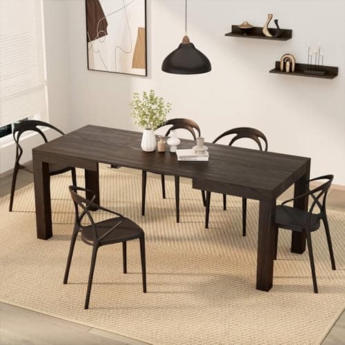 Image of Mobili Fiver, First Extendable Table, 120(200) x80 cm, Dark Walnut, Made In Italy