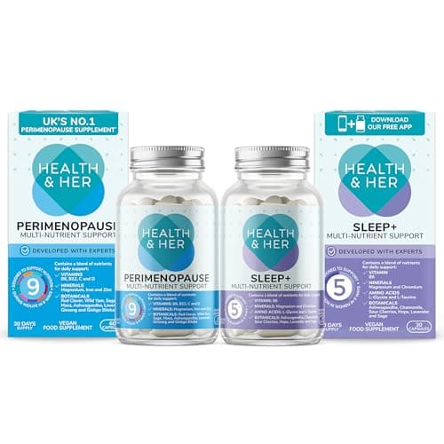 Image of Health & Her Perimenopause Supplements for Women - Day & Night Bundle - Wellbeing for The Early Stage of Menopause - 1 Month Supply Vegan & Gluten Free