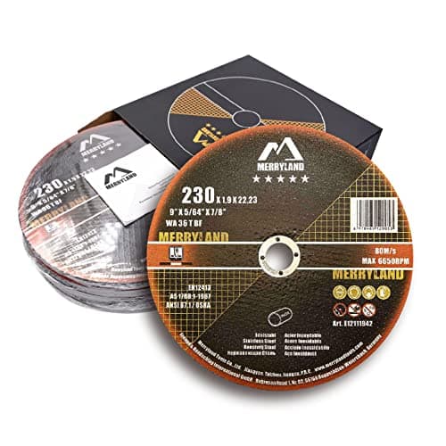 Image of Merryland Cutting Disc 230 Metal for Angle Grinder, 230 X 1.9 X 22.23 mm Cutting Wheel 25 Pieces, INOX Stainless Steel Iron 9 inch Type 41, Expert-Line E12111942