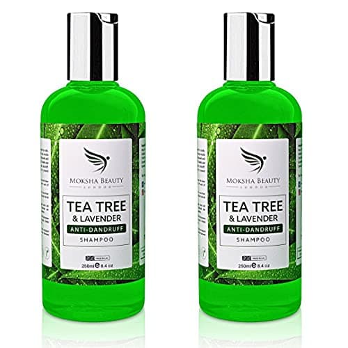 Image of Tea Tree Oil Anti Dandruff Shampoo - 2 Pack Therapeutic Grade | Antifungal for Dry Itchy Flaky Scalp and Hair | Prevents Head Lice Men Women | 250ml