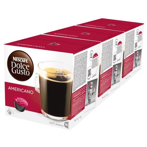 Image of NESCAFÉ Dolce Gusto Caffè Americano, Pack of 3 (Total 48 Capsules, 48 Servings)