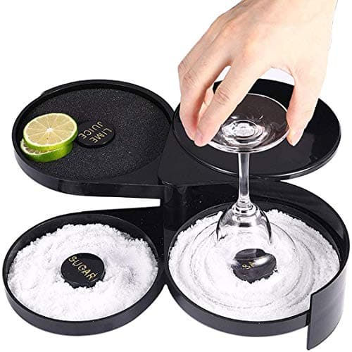 Image of TonJin 1 Pack 3 Tier Bar Glass Rimmer for Margarita and Cocktail, Bartender Tool,Salt Box Spice Container