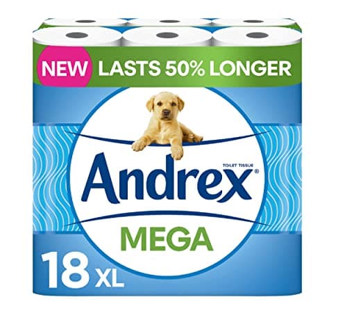 Image of Andrex Classic Clean Mega Toilet 2-Ply Roll, White - 18 XL Rolls Same Quality Roll, Lasts Even Longer, = 27 Standard