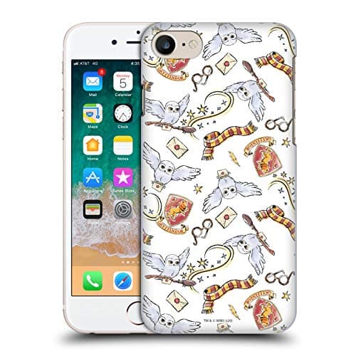 Image of Head Case Designs Officially Licensed Harry Potter Hedwig Owl Pattern Deathly Hallows XIII Hard Back Case Compatible With Apple iPhone 7/8 / SE 2020 & 2022