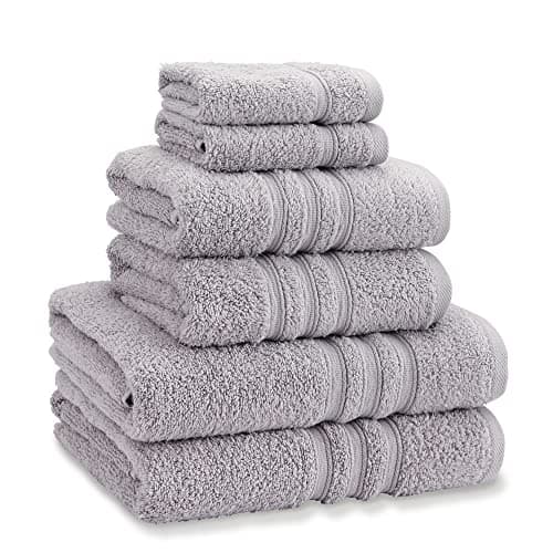 Image of Catherine Lansfield Zero Twist Cotton 6 Piece Towel Bale Set Silver Grey