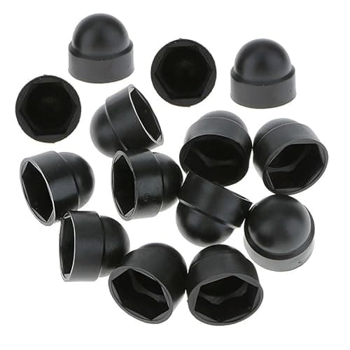 Image of TERF® M10 Black Plastic Hex Nut Bolt Dome Cap Cover M10 (17mm Spanner) Nut and Bolt Protective Caps Cover Hexagonal - Pack of 20