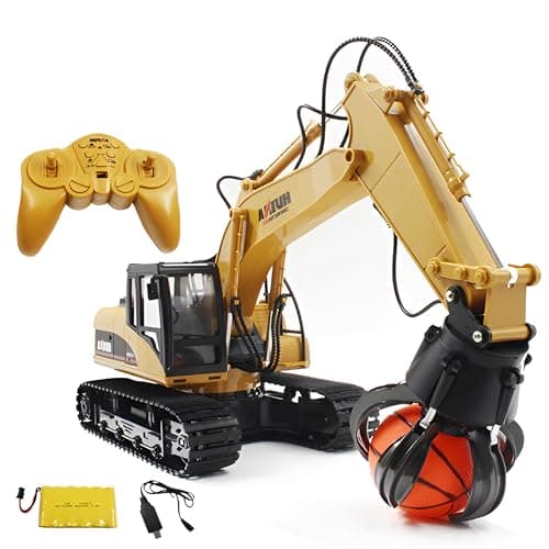 Image of RLS Huina 1571 1:14 Scale Remoted Controlled Grabber/Excavator Construction Vehicle Model Toy for Boys and Girls