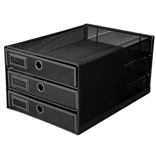 Image of EXERZ Paper Sorter 3 Tier Drawers A4 / Multifunctional Desk Organiser/Letter Tray - Documents, Magazines, Notebooks and Letters