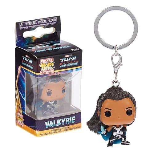 Image of Funko POP! Keychain: Marvel: Thor: Love and Thunder - Valkyrie Novelty Keyring - Collectable Mini Figure - Stocking Filler - Gift Idea - Official Merchandise - Movies Fans - Backpack Decor