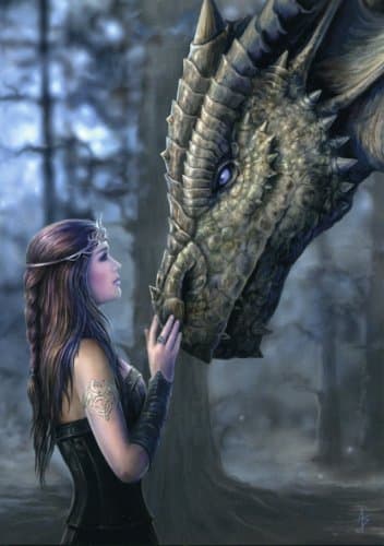 Image of Once Upon a Time greetings card from original Anne Stokes painting