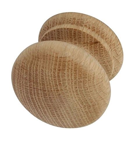 Image of Merriway BH01105 (4 Pcs) Unlacquered Beech Cupboard Door/Drawer Knobs, Drilled for Woodscrew Dowel Screw, 40 mm (1.1/2 Inch) - Pack of 4 Pieces