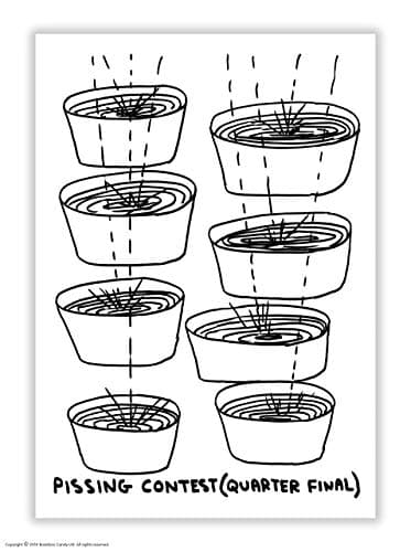 Image of Brainbox Candy Official David Shrigley | Funny Humorous | 'Pissing Contest' | Postcard | Sold