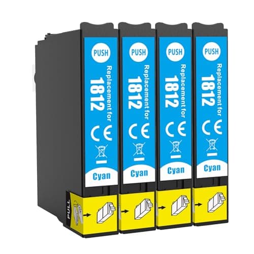 Image of JoyPrinting 18XL Cyan Compatible Ink Cartridges Multipack for Epson 18 XL Ink Cartridges for XP322 XP305 XP312 XP225 XP215 XP212 XP202 XP422 XP412 XP-415 XP405 XP425 Printer(4-Cyan)
