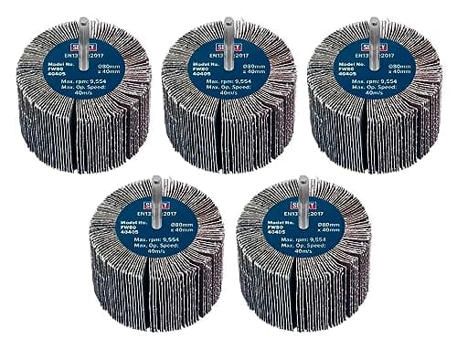 Image of Sealey Ø80 x 40mm Abrasive Flap Wheel Ø6mm Shaft 40Grit Pack of 5 - FW8040405
