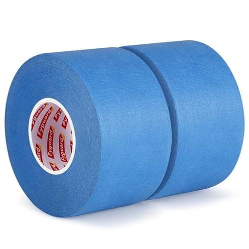 Image of Fyguard 2 Rolls Blue Painters Tape, 48mm x 50m Masking Tape Wide Decorators Tape Easy Removal No Residue Crepe Paper Tape for Painting Work Renovations Color Separation