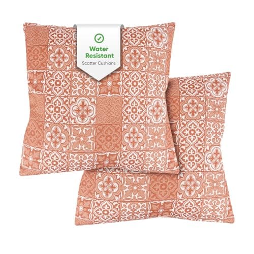 Image of Gardenwize - Pack of 2 Outdoor Scatter Cushions, Garden Furniture Cushions - Covers & Pillows (Jacquard Pink)
