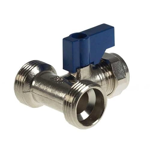 Image of Dual Washing Machine Appliance Valve Tee Compression 15mm x 3/4 x 3/4