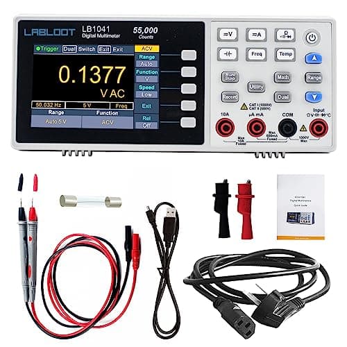Image of Labloot LB1041 Bench Digital Multimeter 55000 Counts DC/AC Voltmeter Ammeter HZ Temp Diode Continuity Tester Desktop Multimeters