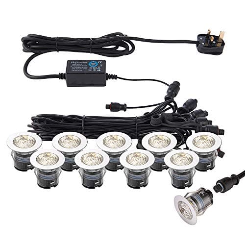 Image of Saxby 73348 Ikon Pro CCT 3000K/4000K IP67 Outdoor Recessed Decking Lights Polished Stainless Steel 35mm