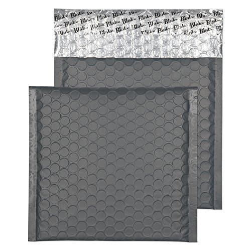 Image of Blake Purely Packaging CD 165 x 165 mm Matt Metallic Padded Bubble Envelopes Peel & Seal (MTGG165) Graphite Grey - Pack of 100