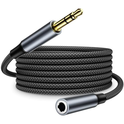 Image of Headphone Extension Cable 3M, 3.5mm to 3.5mm Audio Cable Male to Female Braided Aux Extension cable Long Aux cable Cord Headphone Lead for Car Stereo Phone Laptop PC Tablet Headset TV PS4 MP3 Speaker