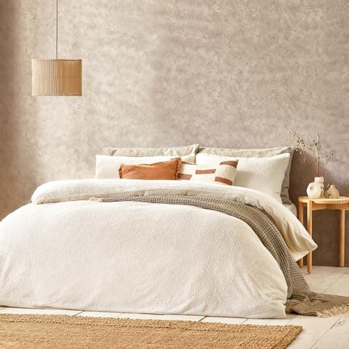 Image of Yard Boucle Duvet Cover Set - Ultra Soft Cosy Winter Bedding (Ecru - Single)