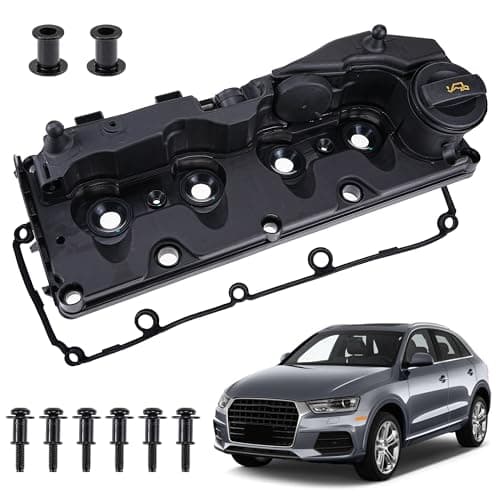 Image of Engine Valve Rocker Cover with Gasket Compatible for Audi A1 8X A3 8P Q3 8U Altea XL Ibiza 6J Leon 1P Octavia Superb Mk2 Golf Mk6 Polo 6R 6C 1.6 2.0 Replace# 03L103469R, 03L103483C