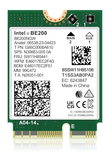Image of WiFi 7 Wireless Card Intel BE200 NGW, Bluetooth 5.4, 5800Mbps M.2/NGFF Network Support Windows 10/11 (64bit), Linux, Only supports Intel 12th and above CPU and not support AMD CPU Laptop.