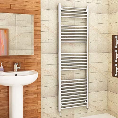 Image of 1600 x 500mm (H x W) Bathroom Central Heating Straight Ladder Towel Rail Radiator - Chrome Finish