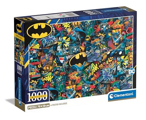 Image of Clementoni Impossible Batman Puzzle – 1000 Pieces – Adult Jigsaw Puzzle, Poster Included, Difficult Jigsaw Puzzle, Fun for Adults, Made In Italy, 39906