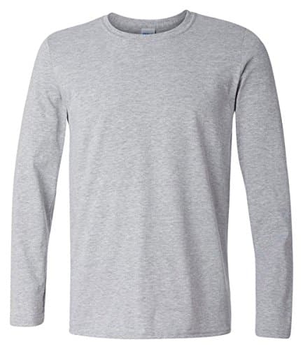 Image of Gildan Men's Soft Style L/Sleeve T-Shirt, Grey (Rs Sport Grey), Large