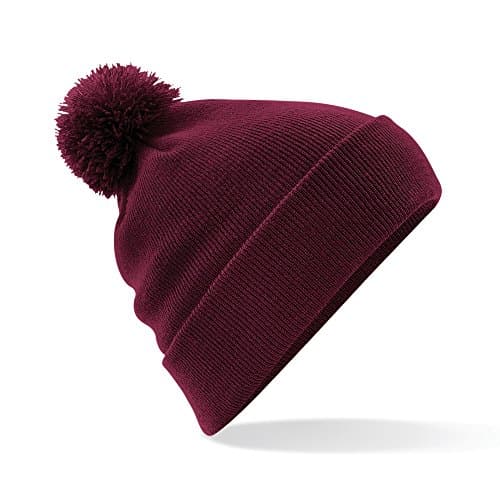 Image of Beechfield - Cuffed Design - Original Pom Pom Beanie - Burgundy