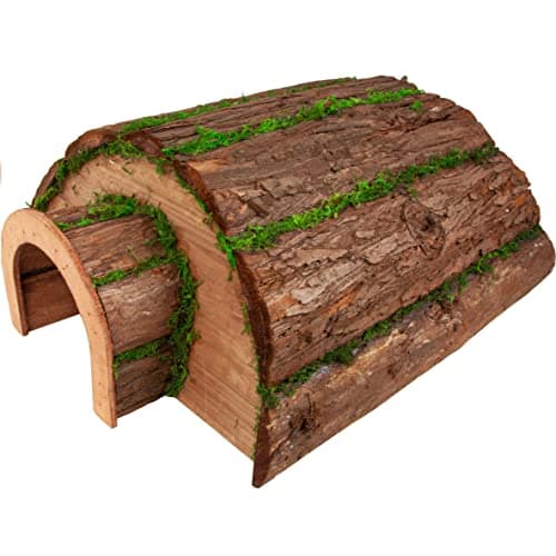Image of Garden Gear Natural Bark and Moss Hedgehog House Safe Outdoor Hibernation Wildlife Animal Shelter, Waterproof & Predator Proof Habitat Hotel, Hedgehog & Hoglet Home Nesting Feeding Station Box