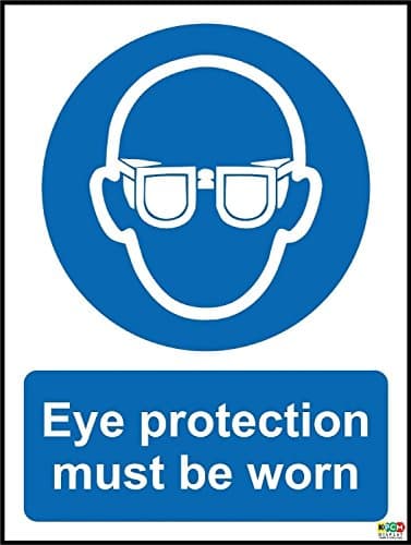 Image of Eye Protection Must Be Worn Safety Sign - Self Adhesive Sticker 300mm x 200mm