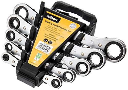Image of Rolson 46905 5 pc Ratchet Ring Spanner Set