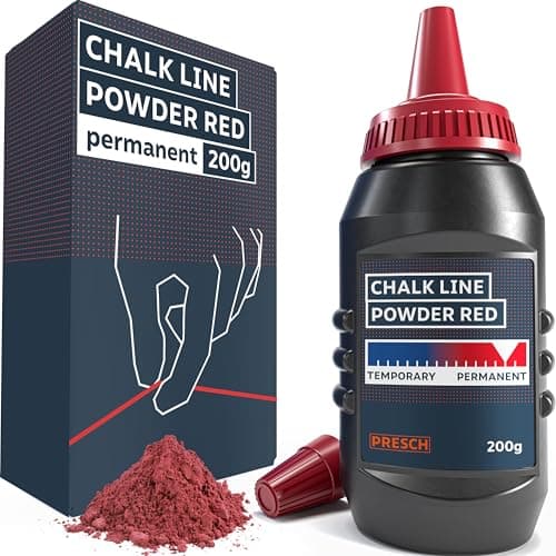 Image of PRESCH Red Powder Bottle 200 g - Clear and visible lines thanks to the intense red colour - Weatherproof chalk for outdoor use - Chalk to be assembled in powder