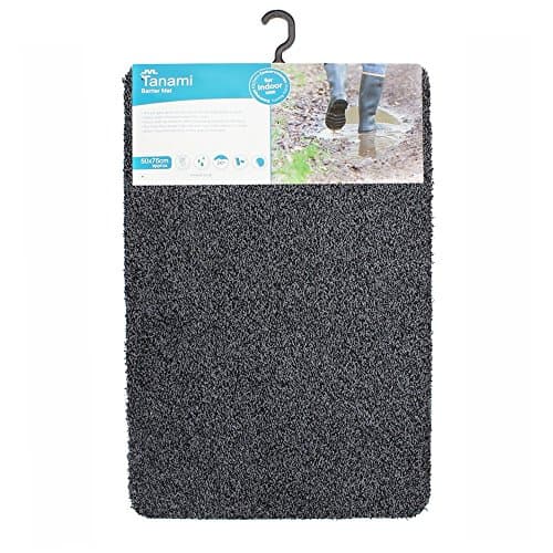 Image of JVL Tanami Machine Washable Barrier Door Mat, Charcoal, 50 x 75 cm 01-884CH