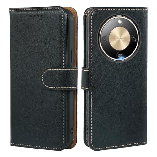 Image of AUUYYA For Honor Magic 8 Lite / Magic8 Lite 5G Case, RFID Blocking PU Leather Wallet Case with Card Slots and Kickstand Magnetic Closure Flip Cover, Shockproof Phone Cover for Magic 8 Lite, Black