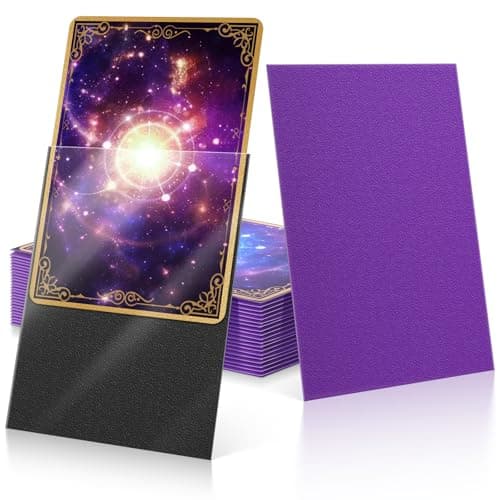 Image of 100 Pack Card Sleeves, Matte Dual Penny Trading Card Sleeves, Non-Transparent Back Soft Card Protector Sleeves for Sports, TCG, MTG and Standard Cards(Purple)
