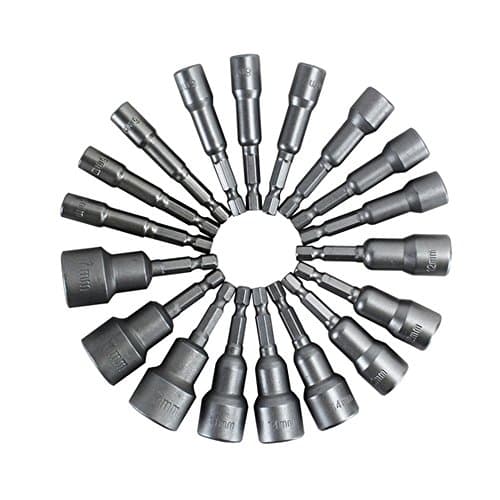 Image of 6-19mm Magnetic Nut Setter Driver Drill Bit Set 1/4 inch Hex Shank Quick Change Metric Nut Driver Set - 10pcs