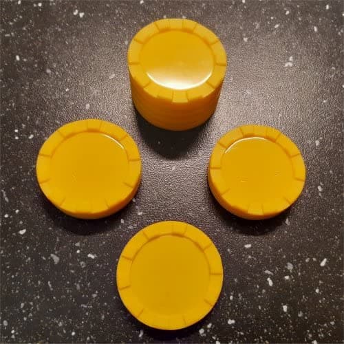Image of 40mm x 6mm Plastic Stacking Counters pack of 10 (Yellow)