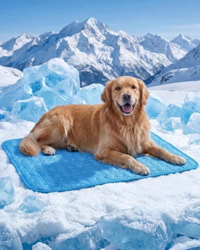 Image of Rgaden Dog Cooling Mat, 100x70cm Durable Self-Cooling Pet Pad With 3-Layer Cooling Material, Summer Dog Cool Mat Indoor Outdoor, Washable, Reusable Foldable Cooling Mat For Dogs Cats