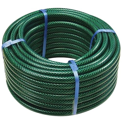 Image of 50m Garden Hose Pipe - Reel Reinforced Tough 50 Metre Outdoor Hosepipe | for Watering PVC Braided Pattern Heavy Duty Lawn - Use for Garden Car Van