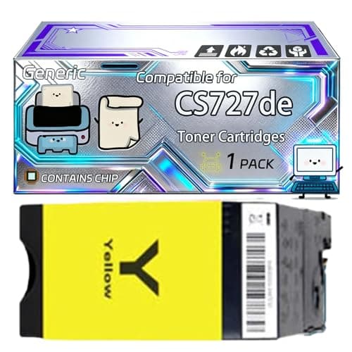 Image of CS727de Toner Cartridges Compatible for Lexmark CS727de CS728de CX727de Printers, With Chip, 13000 Pages, Vibrant Colours (1 Pack Yellow)