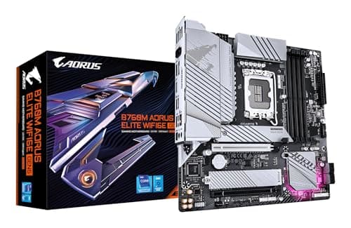 Image of GIGABYTE B760M AORUS ELITE WIFI6E GEN5 Motherboard - Supports 14th Gen. Intel Core CPUs, 12+1+1 phases VRM, up to 5600MHz DDR5, 2xPCIe 4.0 M.2, Wi-Fi 6E, 2.5 GbE LAN, USB 3.2 Gen 2x2